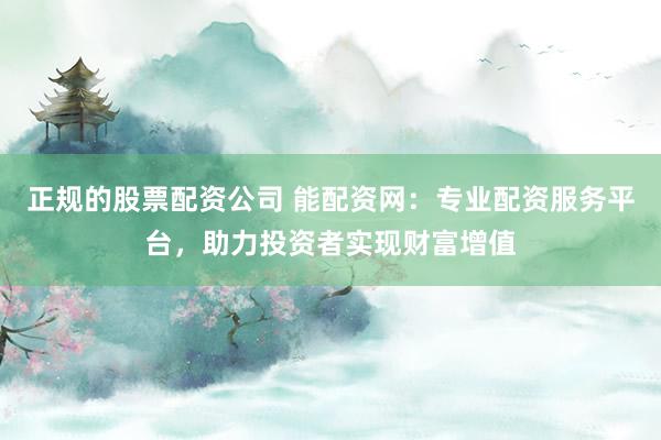 正规的股票配资公司 能配资网：专业配资服务平台，助力投资者实现财富增值