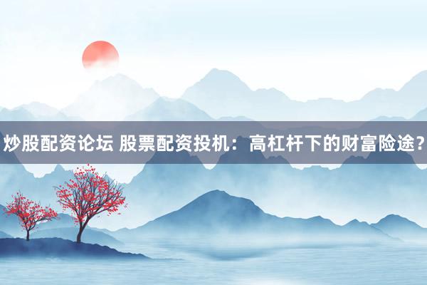 炒股配资论坛 股票配资投机：高杠杆下的财富险途？